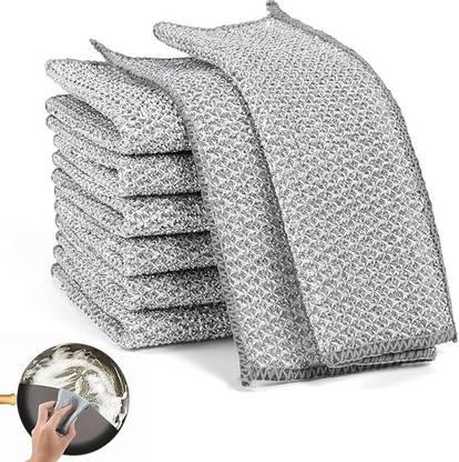 Shopbought Non-Scratch Steel Wire Dishwashing Cloth | Heavy-Duty Scrubber for Utensils Dry Stainless Steel Cleaning Cloth