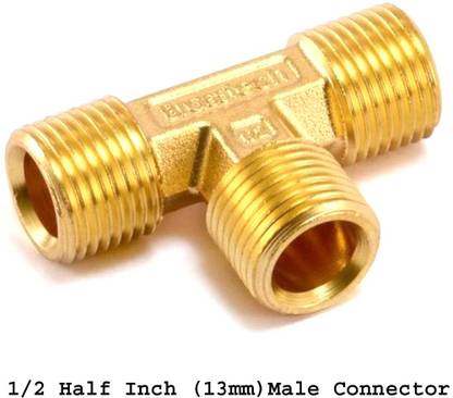 Marshland Half Inch Brass male Tee Connector Patch Fitting