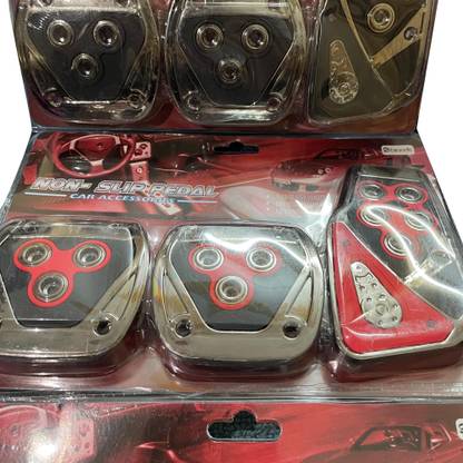 sysvaluestore Universal 3 Pcs Non-Slip Manual Car Pedals Brake Clutch Kit Pad Covers Set Pedal