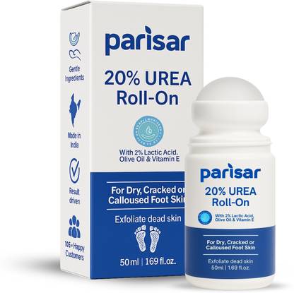 PARISAR PHARMA 20% Urea Foot Roll-On | For Dry & Cracked Heels (50 ml, Set of 1)