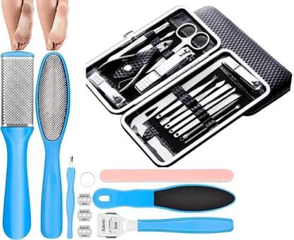 asija makeovers High Quality Stainless Steel 16pcs Manicure and 8 pcs Pedicure Tool Kit