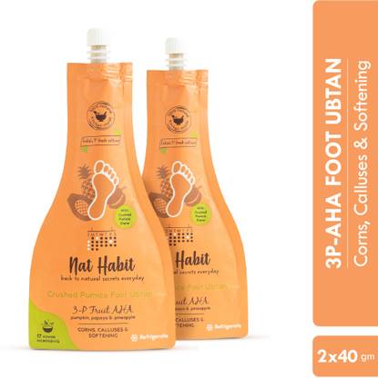 Nat Habit 3P-AHA Foot Ubtan|Scrub with Crushed Pumice Stone|For Hard Skin Relief