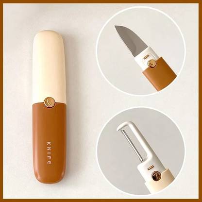 TrendKart 2 in 1 Peeler with Knife Stainless Steel Knife Vegetable Fruit Peeler for Travel Straight Peeler