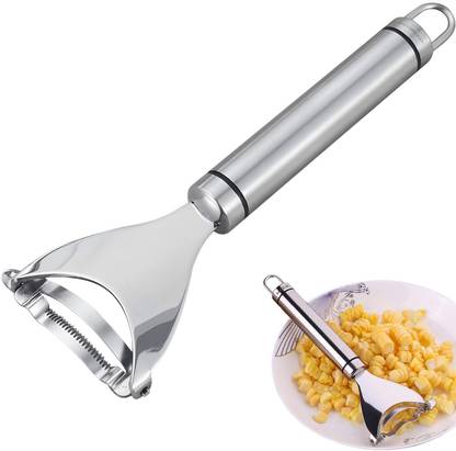 Dhvyant Mart Modern Stainless Steel Corn Thresher Cob Remover Tool with Ergonomic Handle Y Shaped Peeler