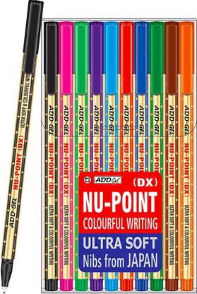 CS Trade Add Gel Nu Point DX Colourful Writing Pens 10 Shades Stationery Set