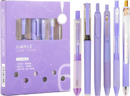 WISHKEY Smooth Writing Retractable Quick Dry 0.5mm Gel Pen Set with Highlighter for Kid Gel Pen