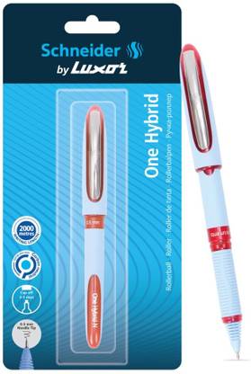 Schneider By Luxor One Hybrid | Needle Tip | 0.5 mm | 2000 Meters Writing Length | Waterproof Ink Roller Ball Pen