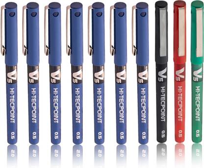 PILOT V5 (Blue- 7, Black-1, Red-1, Green-1) Roller Ball Pen