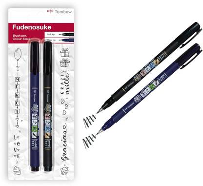 Tombow WS-BHS-2P Fudenosuke Hard and Soft Tip Brush Pen Calligraphy