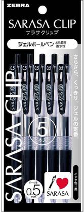 Zebra Sarasa Clip Pen 0.5 mm, (JJ15-BK5) Gel Pen