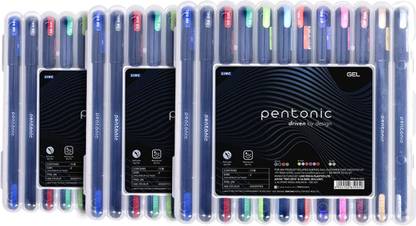 Pentonic Multicolor Gel Pen | With Hard Box Case | Assorted ink Gel Pen