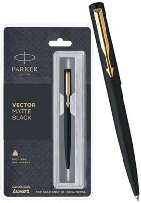 PARKER Vector Matte Black, Chrome Trim Ball Pen