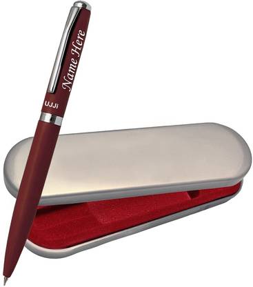 UJJi Matte Brown/Coffee Color Name Engraved Metal Ball Pen