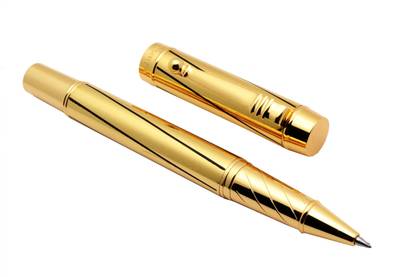 Ledos 8037 Stylish Gold Plated Special Designer Lines Roller Ball Pen