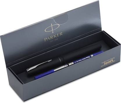 PARKER Frontier Matte Black, Chrome Trim Roller Ball Pen