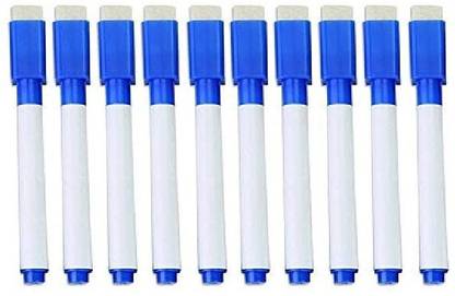 FRKB 10pc Dry Erase Pens, Fine Point Whiteboard pen with Eraser Cap Marker Ink