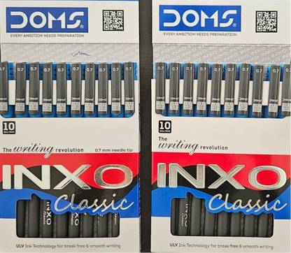 DOMS INXO CLASSIC | 0.7mm NEEDLE TIP | ULV Ink Technology| | Ball Pen