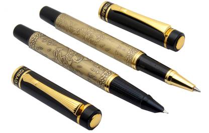 Ledos Qibao 865 Running Horse Design Engraved On Barrel Set Of Roller Ball Pen & Fountain Pen