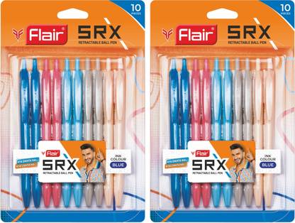 FLAIR SRX 0.7 mm Retractable Ball Pen Wallet | Triangular Body Design For Better Grip Ball Pen