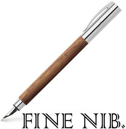 FABER-CASTELL AMBITION WALNUT WOOD BROWN FOUNTAIN PEN – FINE NIB Fountain Pen
