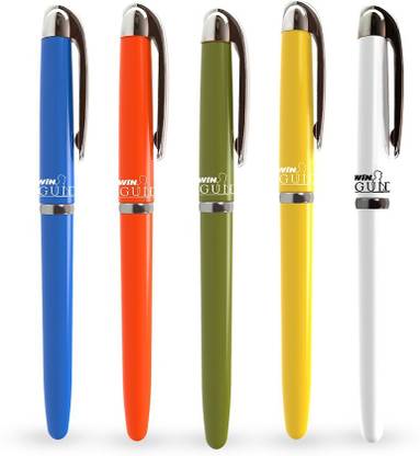 Win Guide Ball Pens | 30 Pcs Blue Ink | Premium Pens with Stylish Metallic Clip | 0.6 mm Sharp Tip for Smooth Writing | Lightweight Multicoloured Body available in 5 Colours | Refillable Pen Ideal for Students and Exams | For School and Office or Corporate Use | Premium Stick Ball Pen