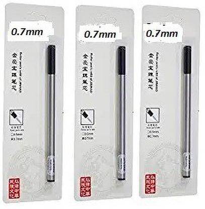 greencom 3pcs in set Black Ink Spiral 0.7mm Refill fit to Jinhao, Rollerball Pen Refill