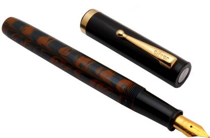Ledos Oliver Kama Ebonite Tealblue & Brown Body With Golden Clip Fine Nib Fountain Pen