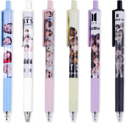 Sannu BTS Army Bangtan Boys Pen Blue Ink 0.5mm Ballpoint Pens for Kids Gel Pen