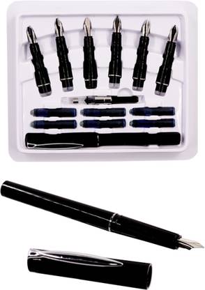 Vintager Calligraphy Silver Clip Pen Set Ink Pen for Cursive Writing (6Nib) Calligraphy