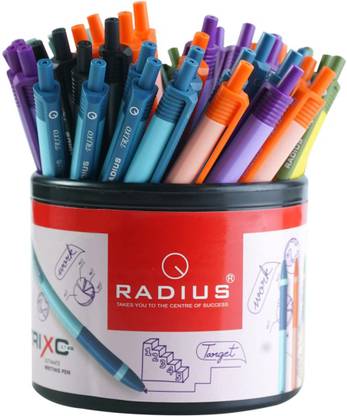 रेडियस ट्रिक्सो बॉल पेन | टिप साइज़ 0.7 | पुश बटन मैकेनिज़्म | बॉल पेन