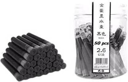 Levin International Standard Fountain Pen black Ink Cartridges Refills bottled 80 pcs Ink Cartridge