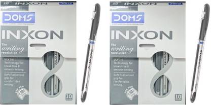 DOMS INXON | 0.7mm | ULV Ink Technology| Soft Rubberized Grip | Ink - Black | Ball Pen