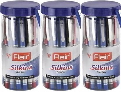 FLAIR Silkina 3 Jars (25 each) of Ball Pen