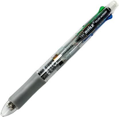 SAH Baile Grip 4 in 1 Multicolor Pen + Mechanical Pencil, 4 Color 0.7 mm Ballpoint Multi-function Pen