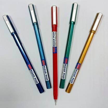 Goldex Klear Plush Long Tip Ball Pen Pack of 10 Blue Ball Pen