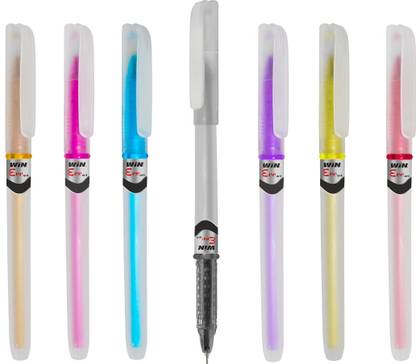 Win Eee Gel 50 Blue Pens & 10 Refills | Smooth Writing | School & Office Gel Pen