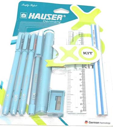 HAUSER Hauser XO Writing Stationery Kit | Combination Set of 10| Body Color May Vary| Ball Pen