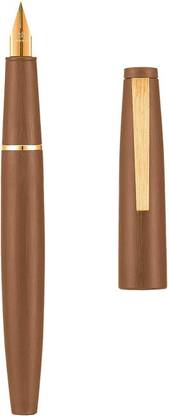 Gold Leaf Jinhao J80 Brown Fiber Brushed Fountain Pen Iridium 0.3 MM Nib Set Of 1 Pcs Fountain Pen