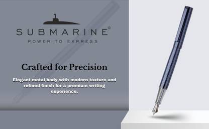 Submarine 1011 Blue Plate, Metal Body, Textured Design Premium Fountain Pen
