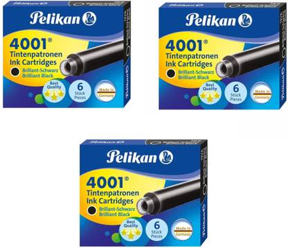 Pelikan 4001 TP/6 Cartridges for Fountain Pens (18 CARTRIDGE) Ink Cartridge