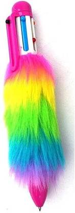 Vadhavan Rainbow ball fur Pen Ball Pen