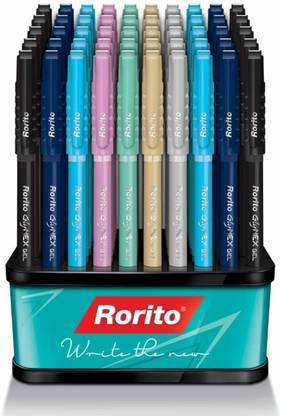 Rorito Glynex Blue Gel Set of 50 Pen Waterproof Ink Gel Writings Gel Pen
