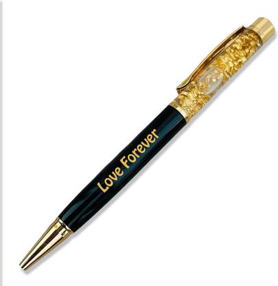 glamorous creation Love Forever Engraved Golden Flake Ball Pen