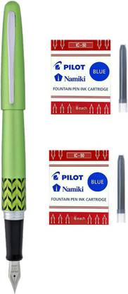 PILOT Metropolitan (Green - F) + 12 Blue Cartridges Fountain Pen
