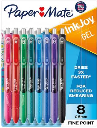 Paper Mate Inkjoy Gel Pens, Fine Point, Assorted Colors, 8-Count Gel Pen