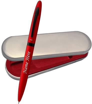 UJJi Matte Red Color Name Engraved Metal Ball Pen