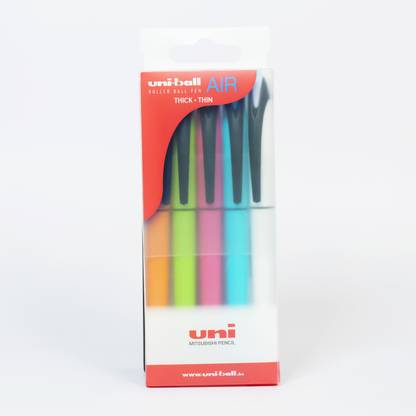 uni-ball Air UBA 188 ELM 0.5 mm Wallet Pack | Smart Tip technology | Fade-Proof Bold Ink Roller Ball Pen