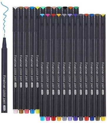 IORAA 24 Pcs Fineliner Pen Set for Sketching Writing Drawing Colour Pens 0.4mm Fine Fineliner Pen