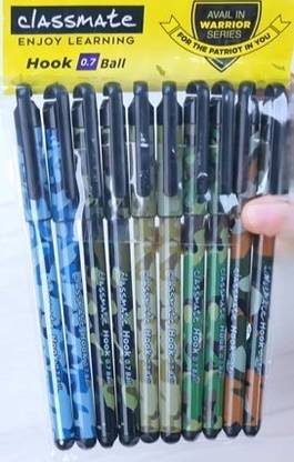 Classmate HOOK BALL PEN | WARRIOR SERIES | HOOK IT ANYWHERE| 10 PENS | INK - BLUE | Ball Pen