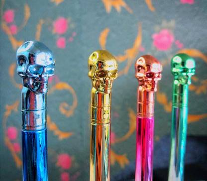 HARDSOSH'S COUTURE 3 in 1 Touch Screen Metal Pen Skull Head for All Mobile Phones - Pack of 4 Ball Pen